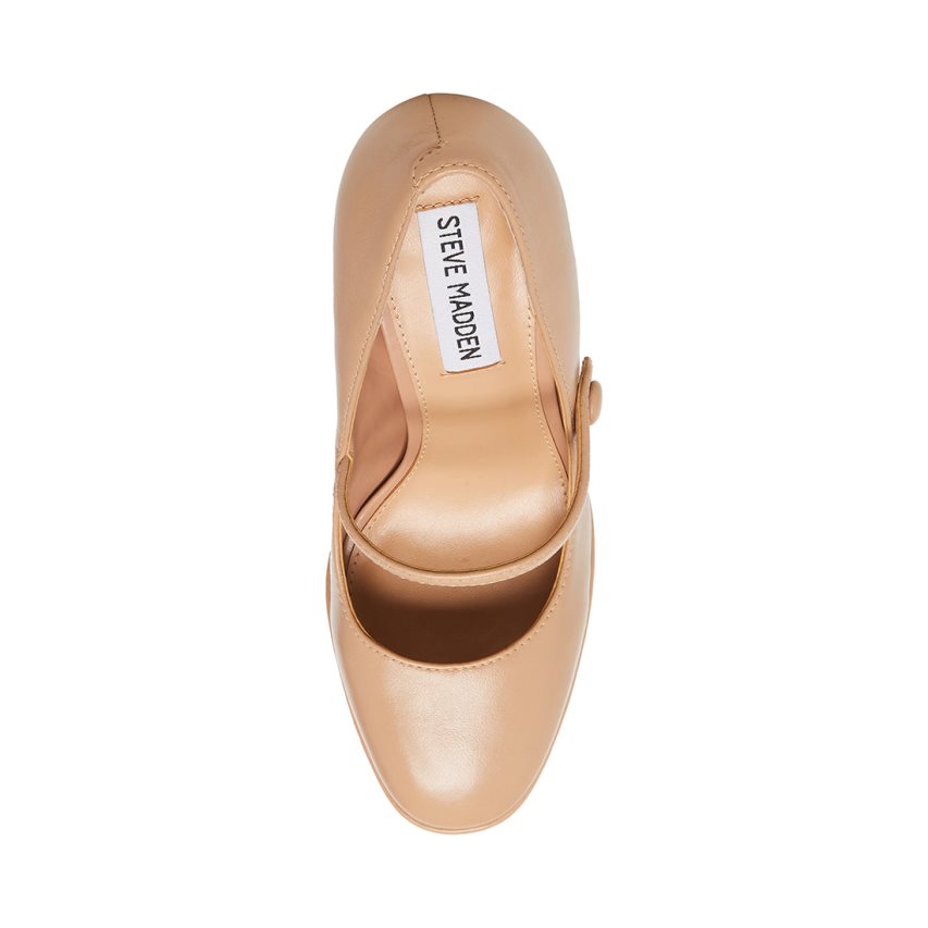 Tacones Steve Madden Prisila Cuero Mujer Beige | ES ZS920E